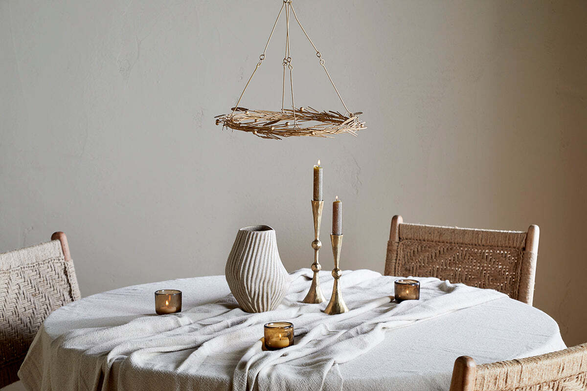 Natesa Hanging Wreath - Brass