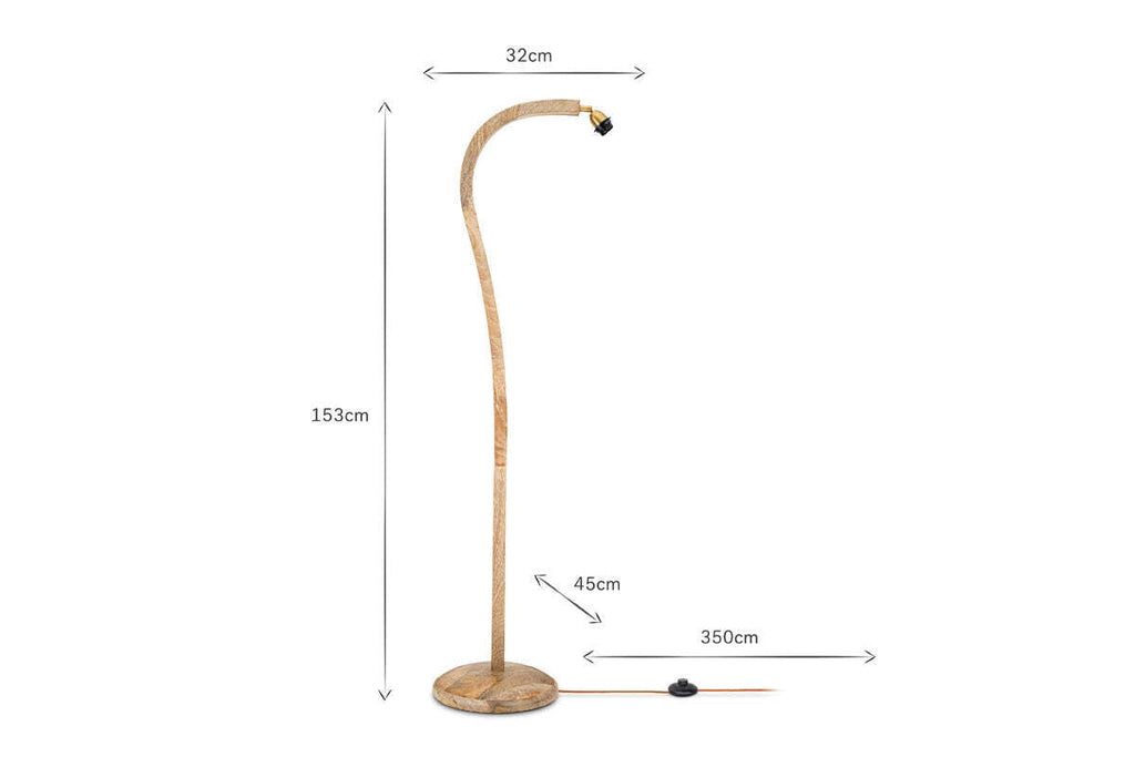 Namira Mango Wood Floor Lamp Base - Natural