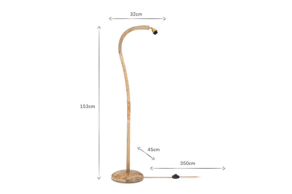 Namira Mango Wood Floor Lamp Base - Natural