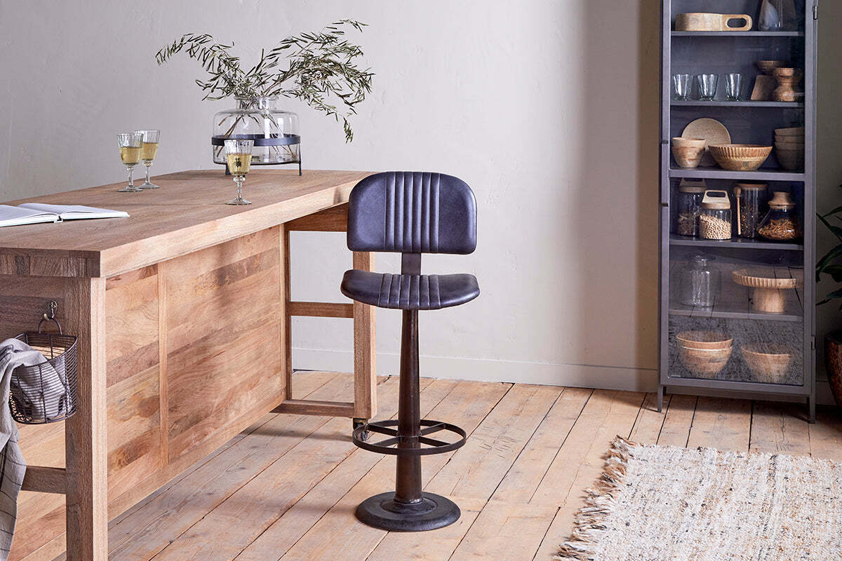 Narwana Bar Chair - Aged Black