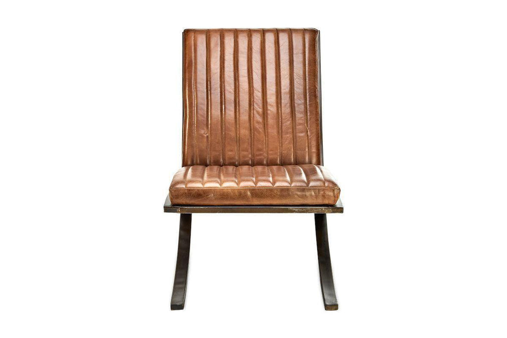 Narwana Ribbed Leather Lounger - Aged Tan