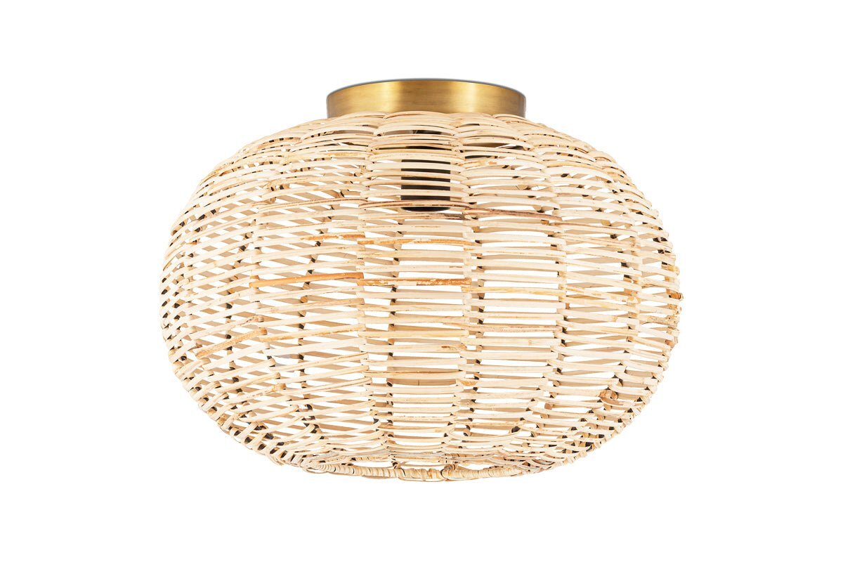 Noko Rattan Flush Ceiling Light