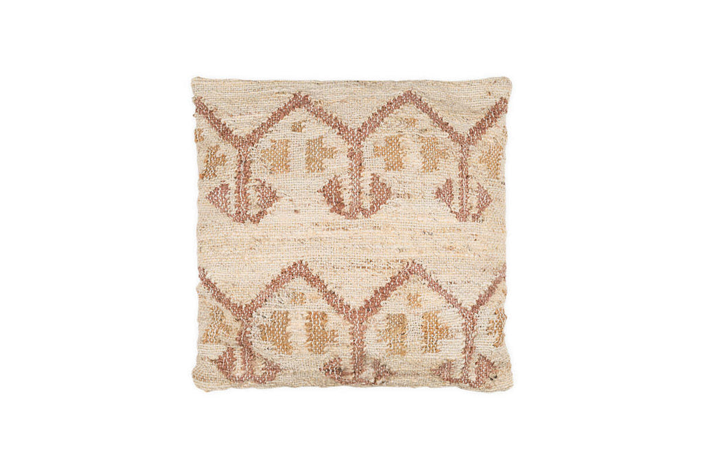 Nuvali Cotton & Jute Cushion Cover - Rust