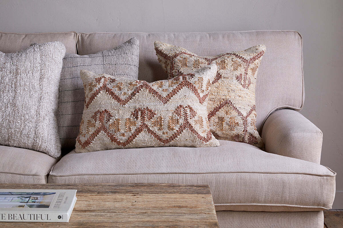 Nuvali Cotton & Jute Cushion Cover - Rust