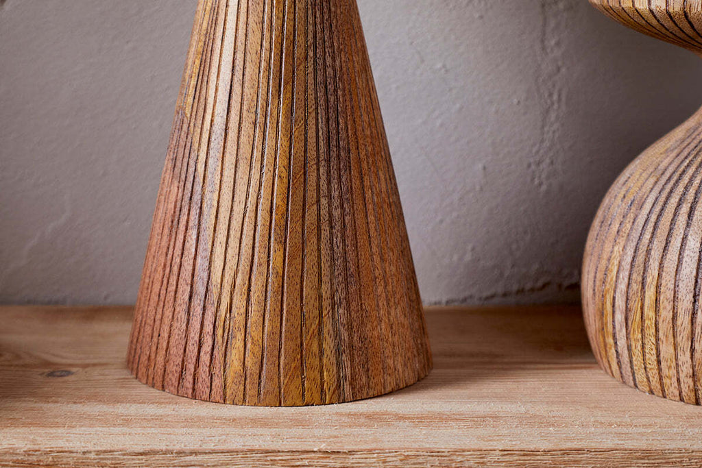 Omari Mango Wood Candlestick - Natural