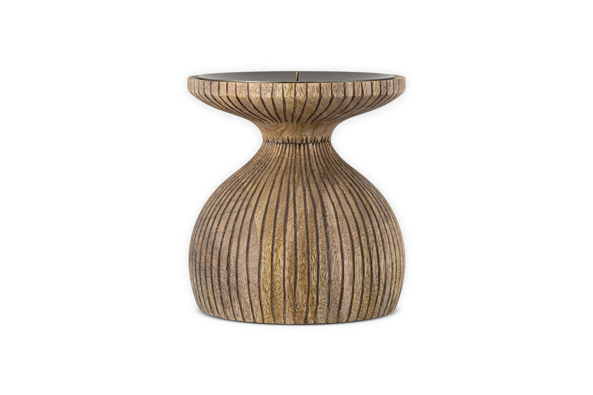 Omari Mango Wood Candlestick - Natural