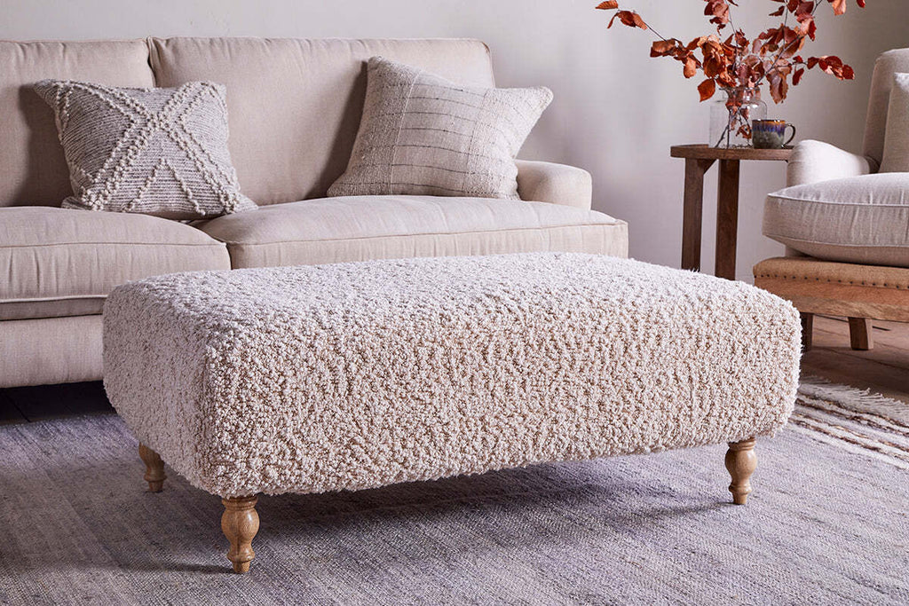 Otas Teddy Ottoman - Off White