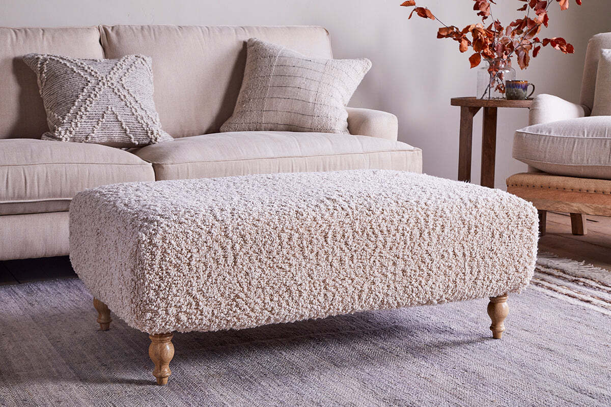 Otas Teddy Ottoman - Off White