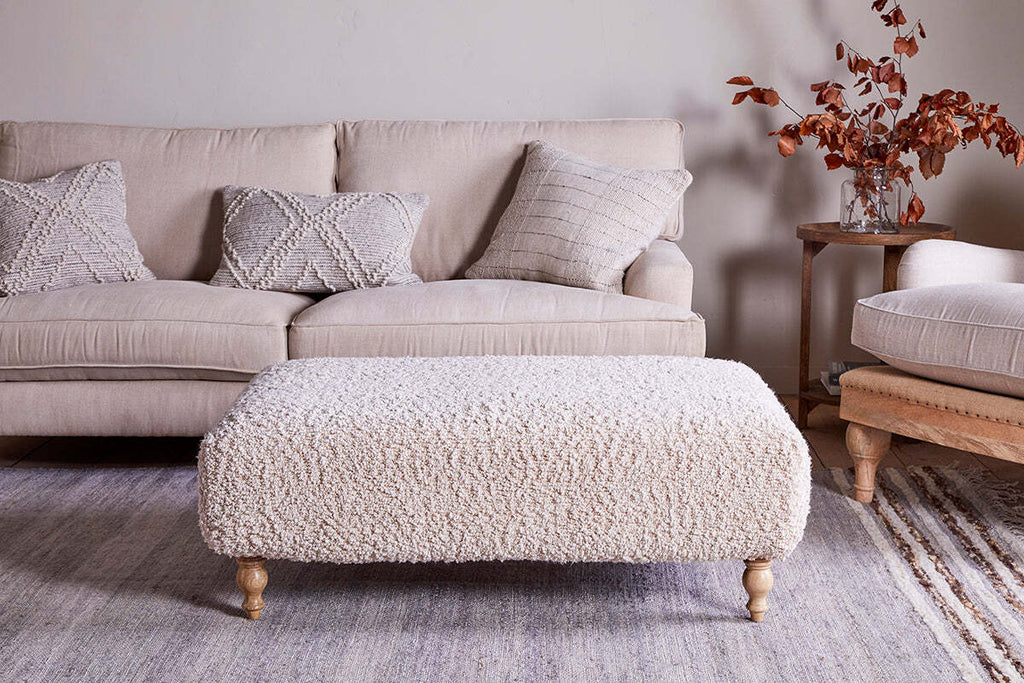 Otas Teddy Ottoman - Off White