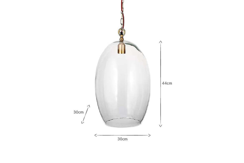Otoro Recycled Glass Pendant - Clear - Large Oval