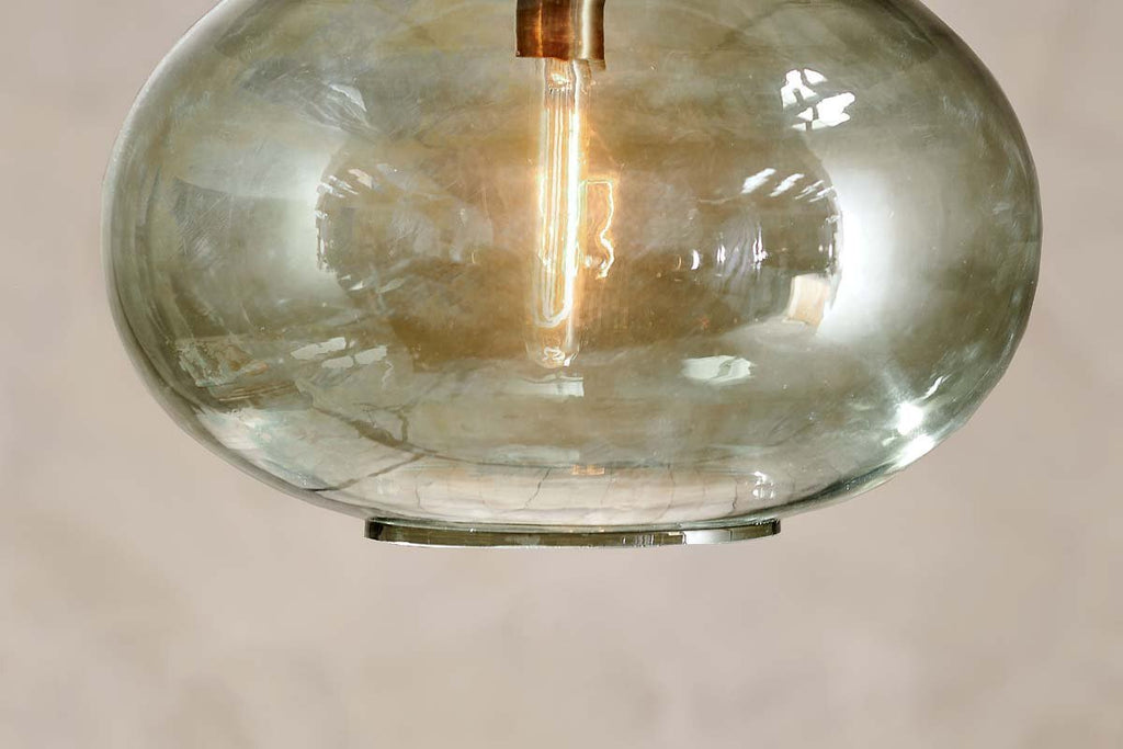 Otoro Recycled Glass Pendant - Green - Large Round
