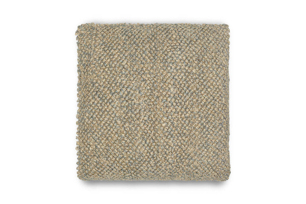 Paduna Jute & Cotton Cushion Cover - Soft Blue & Brown