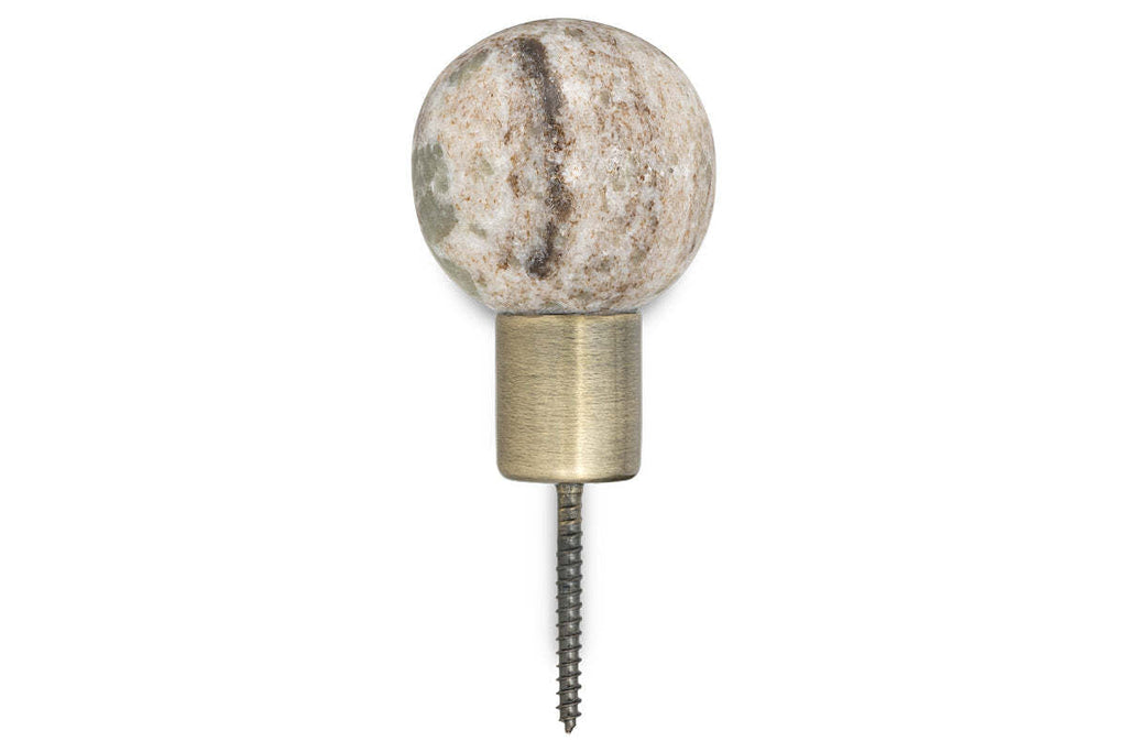 Paladi Marble & Iron Round Hook - Grey
