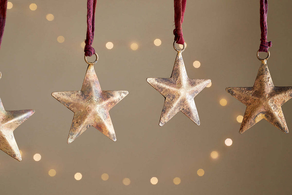 Roshani Star Baubles - Antique Brass (Set of 4)