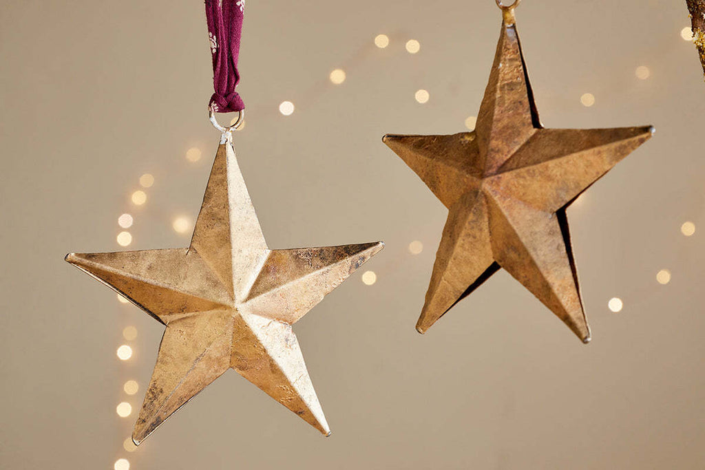 Roshani Star Baubles - Antique Brass (Set of 2)