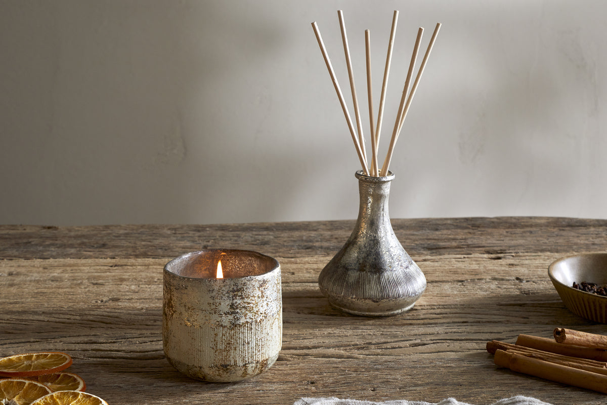 Mandarin & Clove 1 Wick Scented Candle - Antique Gold - 1 Wick