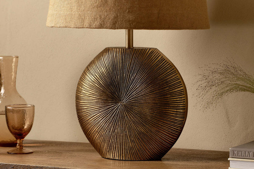 Ramvas Etched Table Lamp Base - Antique Brass