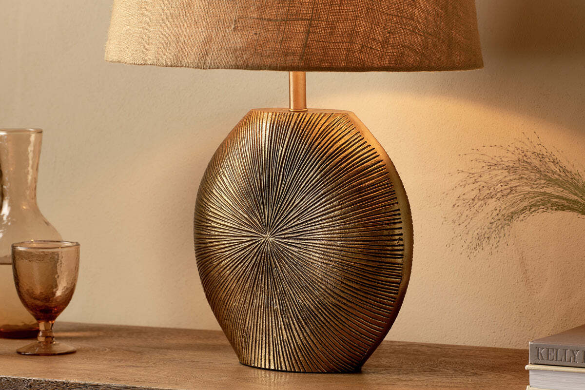 Ramvas Etched Table Lamp Base - Antique Brass