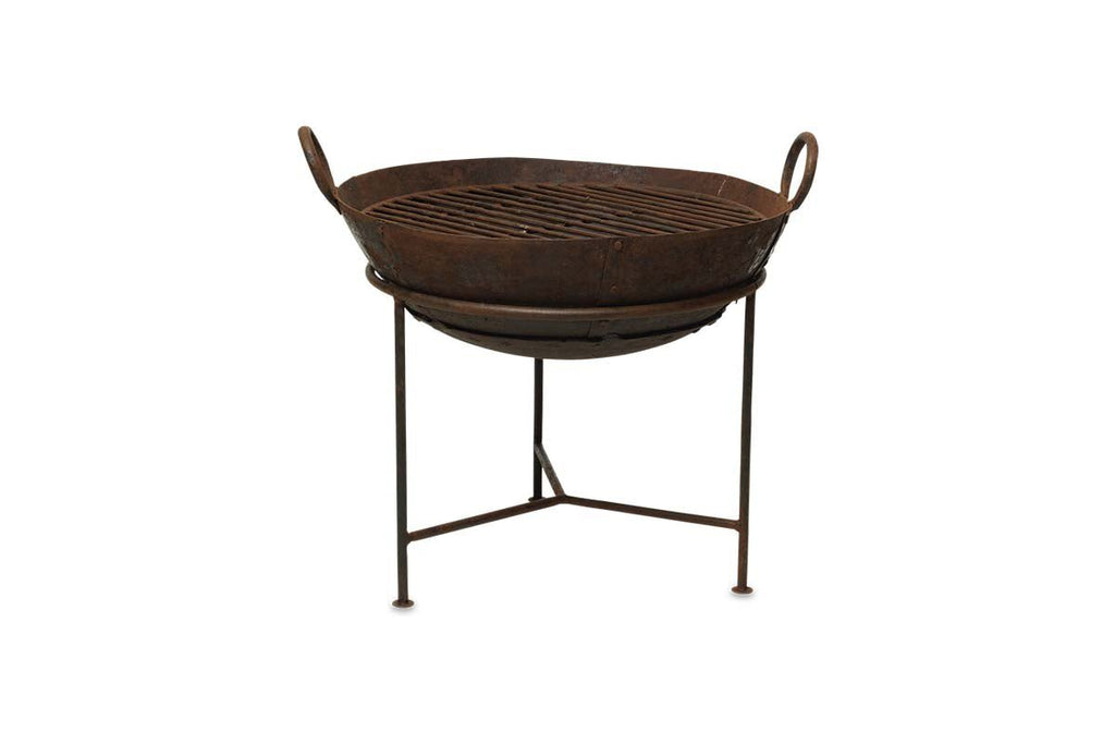 Reclaimed Iron Kadai With Grill - Medium