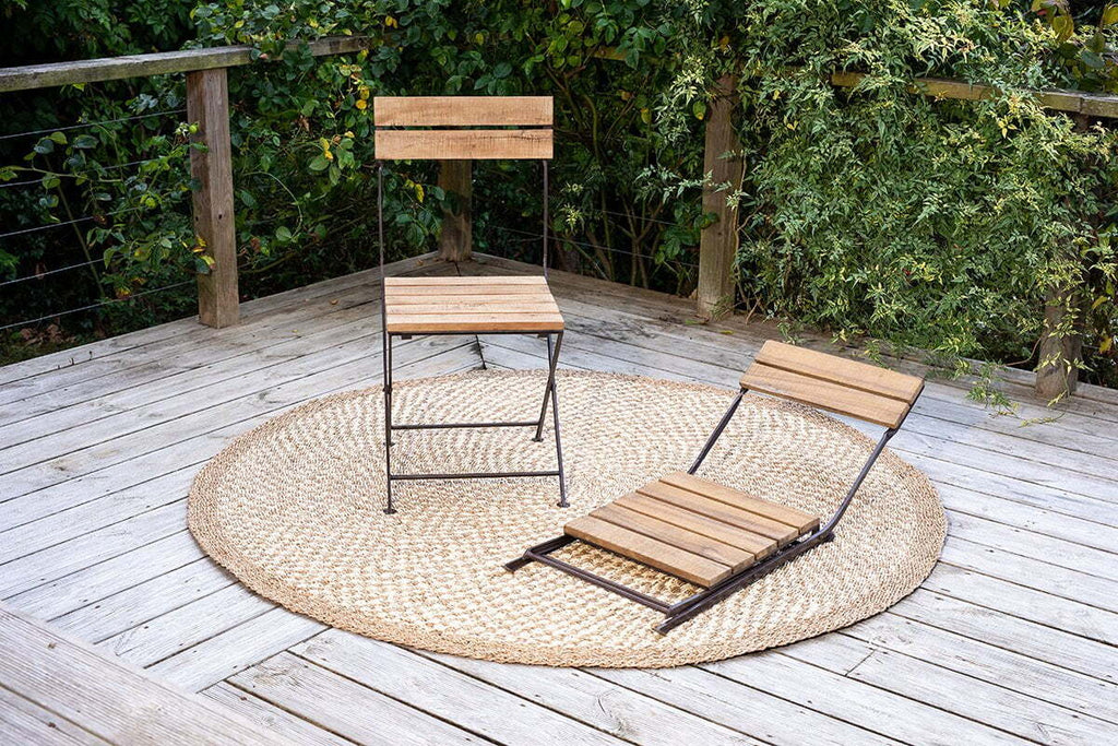 Rishikesh Reclaimed Wood & Iron Folding Chairs - (Set of 2)