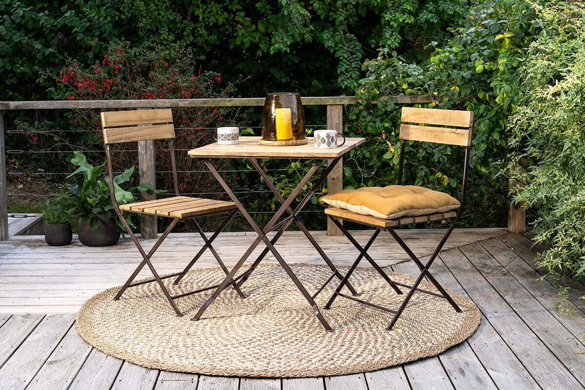 Rishikesh Reclaimed Wood & Iron Folding Table