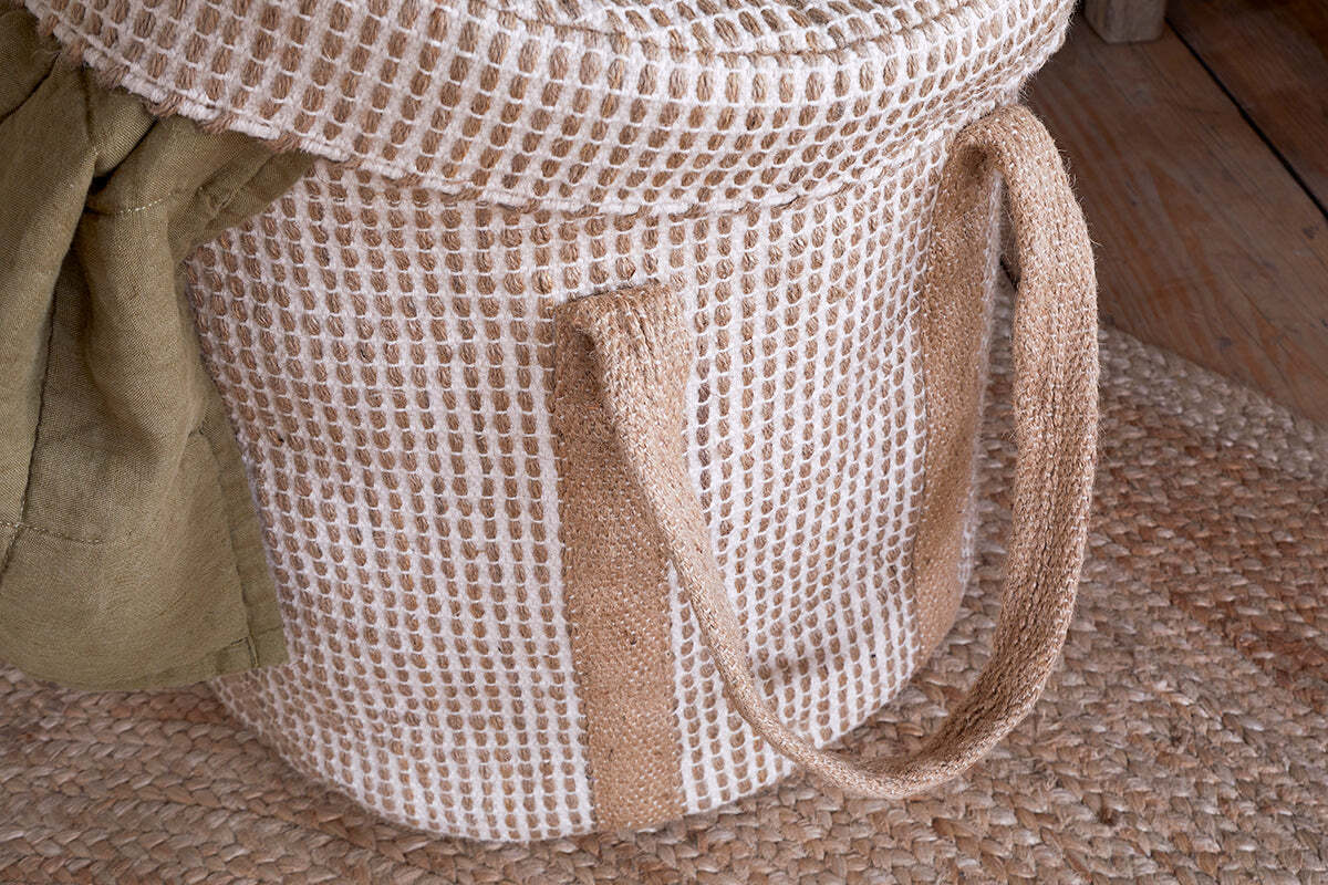 Rohia Laundry Basket - Natural & Cream
