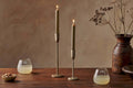 Rustic Soy Blend Dinner Candle - Olive Green - (Set of 2)