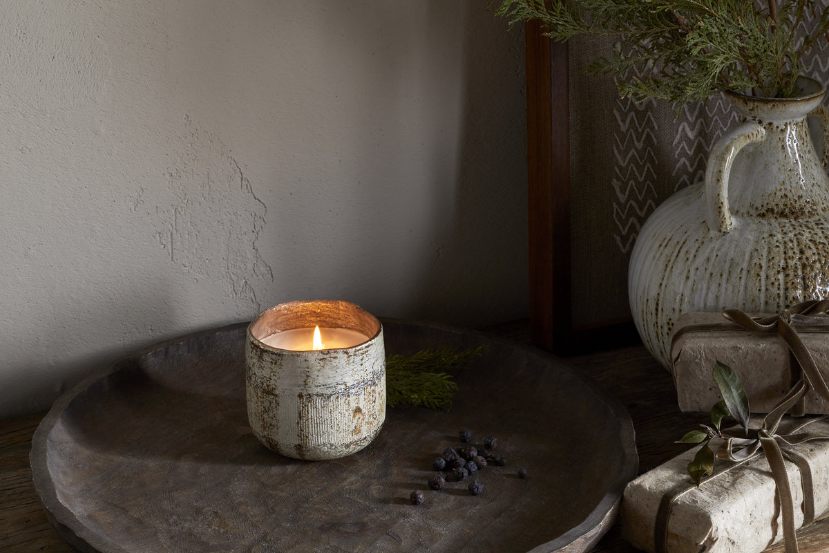 Juniper & Fir 1 Wick Scented Candle - Antique Gold - 1 Wick