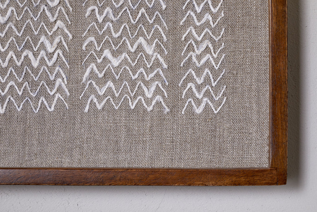 Samaya Hand Stitched Wall Art - Natural