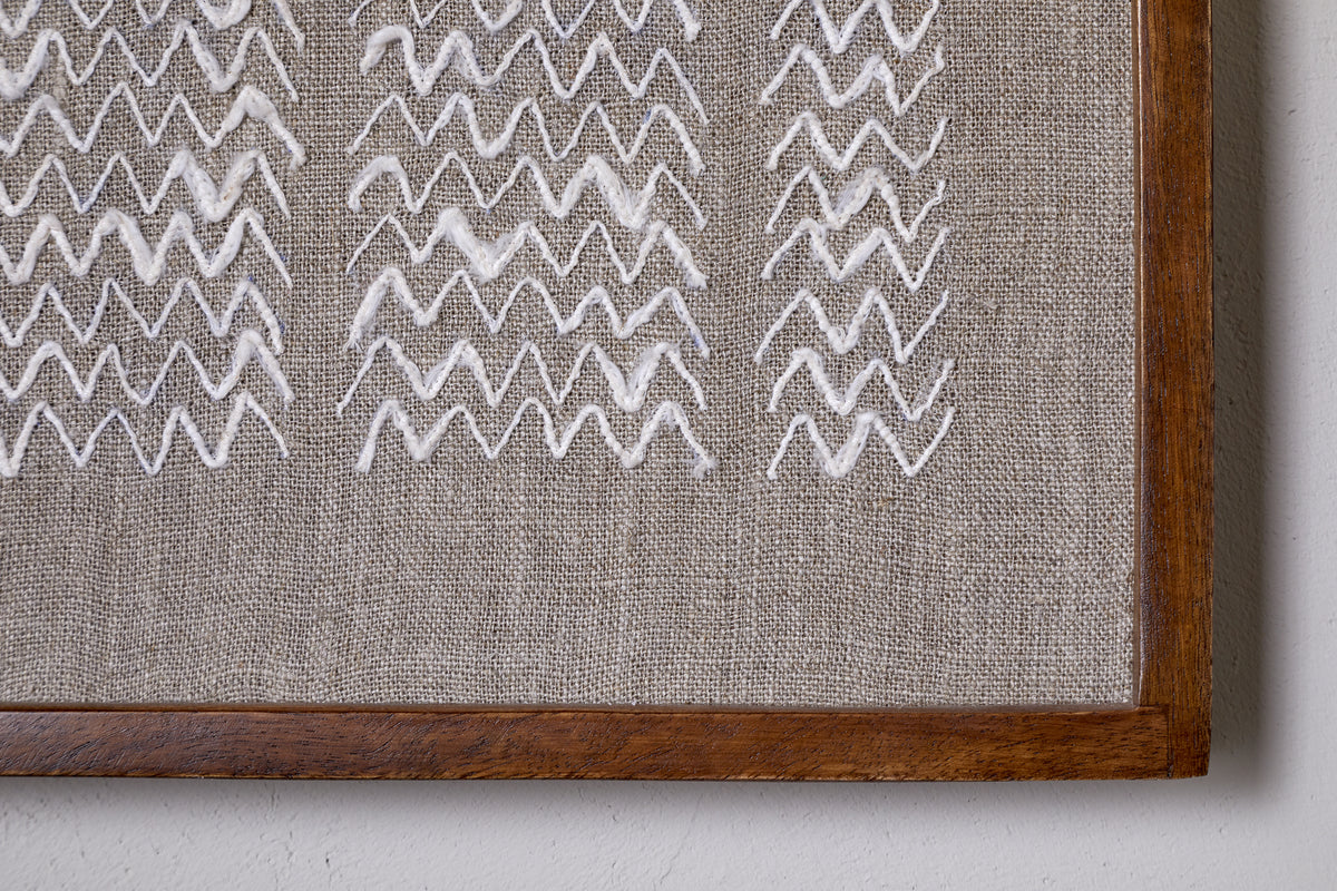 Samaya Hand Stitched Wall Art - Natural