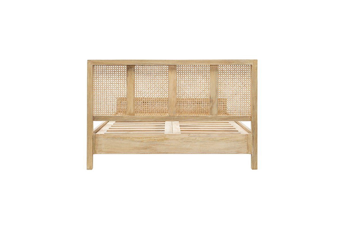 Saharsa Cane & Mango Wood Bed