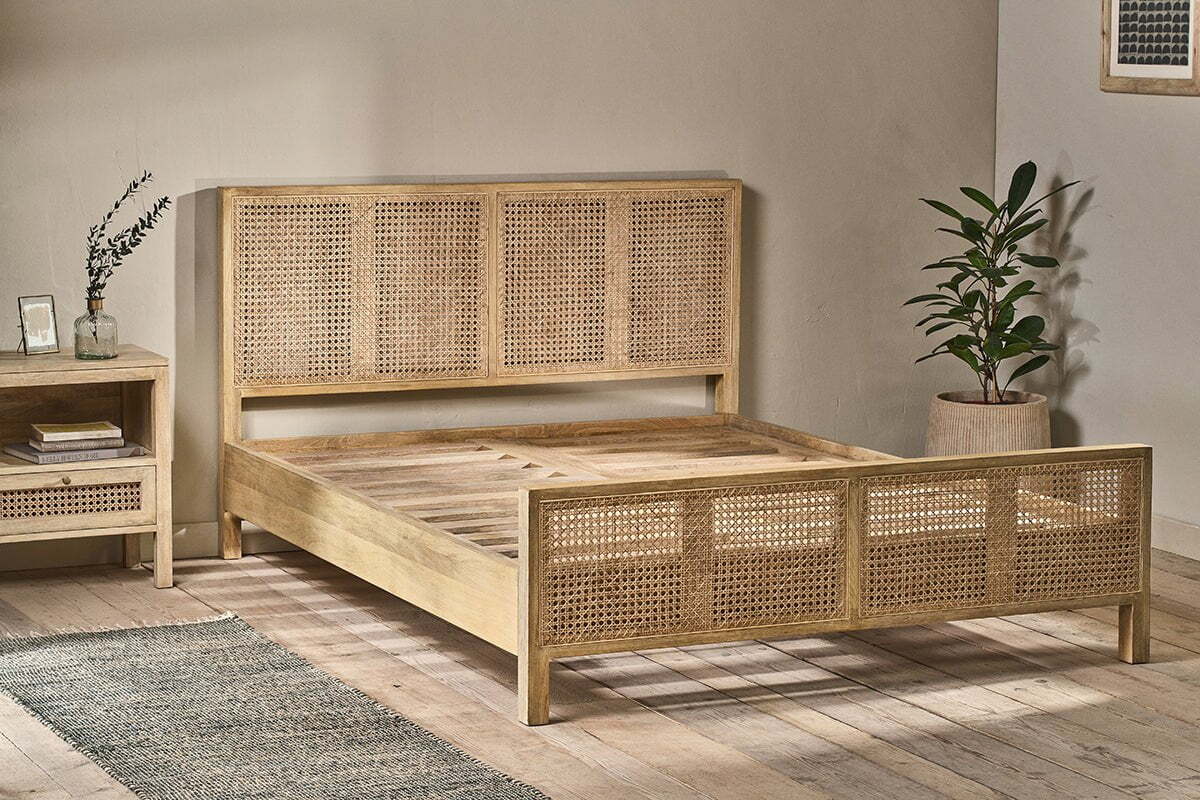 Saharsa Cane & Mango Wood Bed