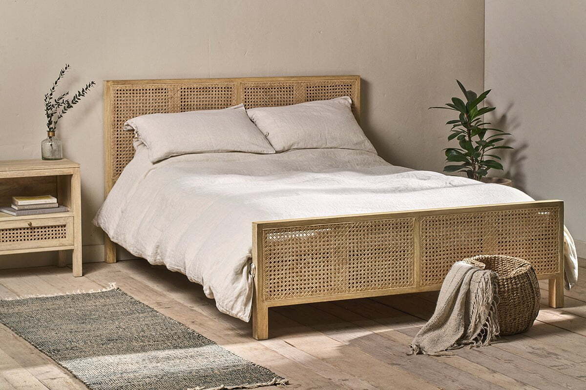 Saharsa Cane & Mango Wood Bed