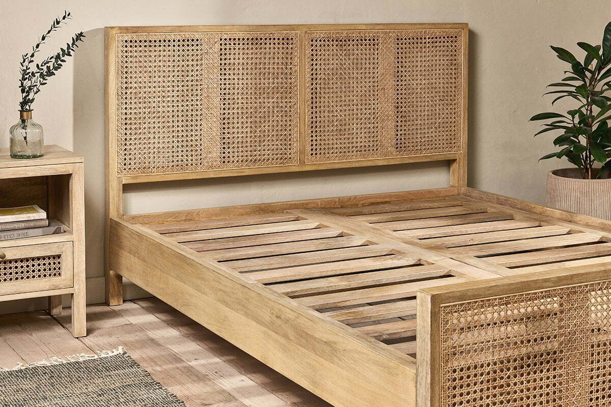 Saharsa Cane & Mango Wood Bed