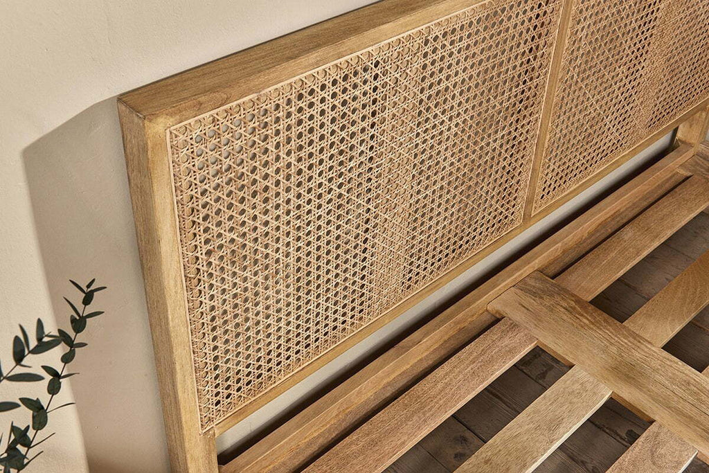 Saharsa Cane & Mango Wood Bed
