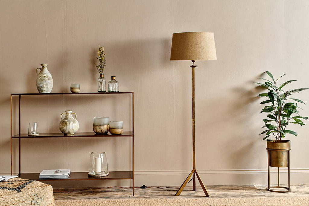Sahhil Metal Tripod Floor Lamp Base - Antique Brass
