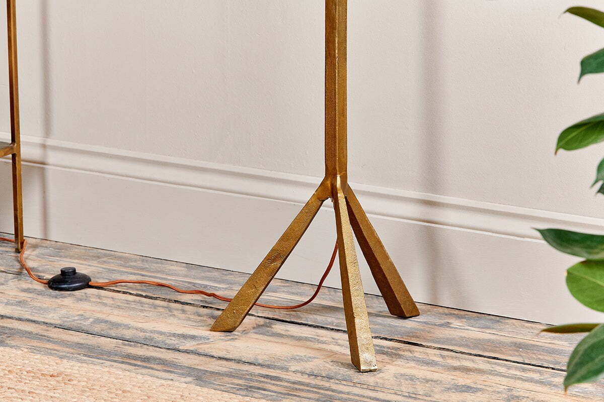 Sahhil Metal Tripod Floor Lamp Base - Antique Brass