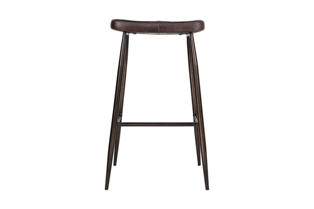 Samaira Leather Counter Stool - Dark Brown