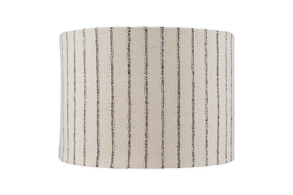 Sanja Cotton Stripe Lampshade - Off White & Grey