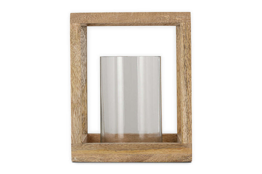 Sanora Mango Wood Lantern - Natural