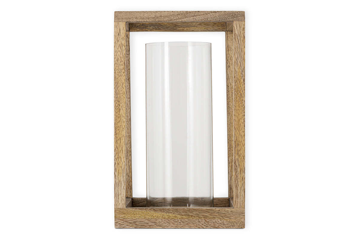 Sanora Mango Wood Lantern - Natural