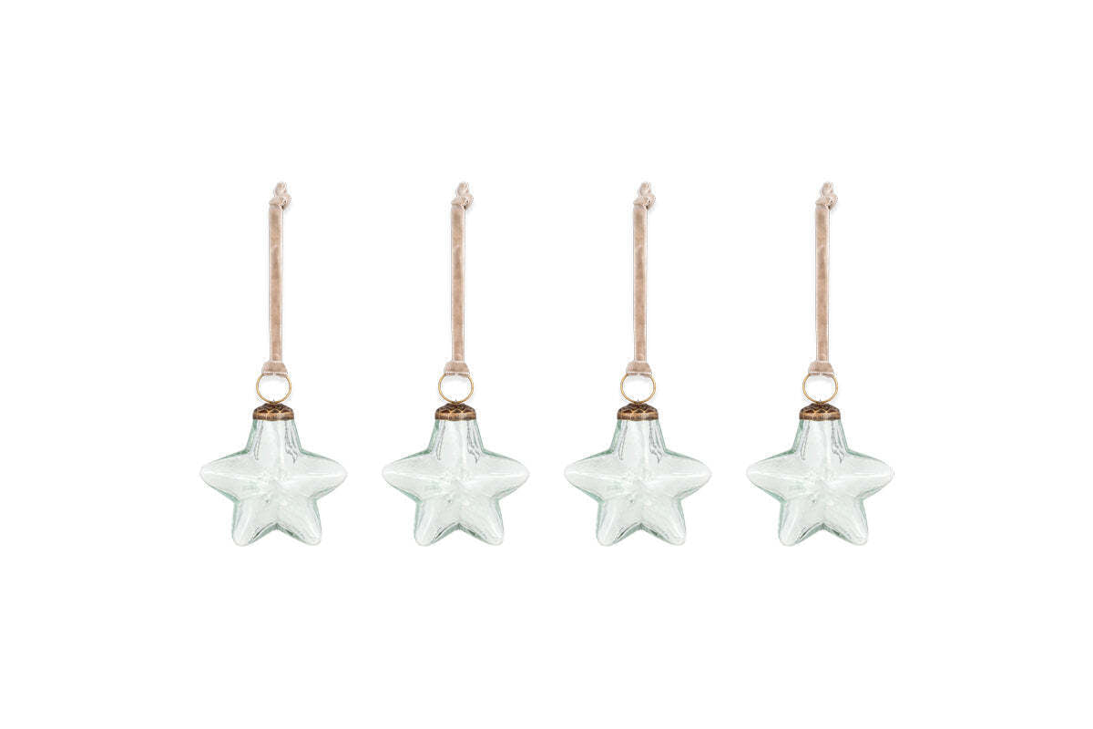 Sardi Star Baubles - Clear (Set of 4)