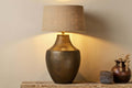 Tanda Etched Statement Table Lamp Base - Antique Brass - Extra Large