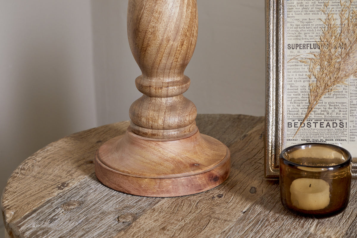 Usha Classic Wooden Table Lamp Base - Natural