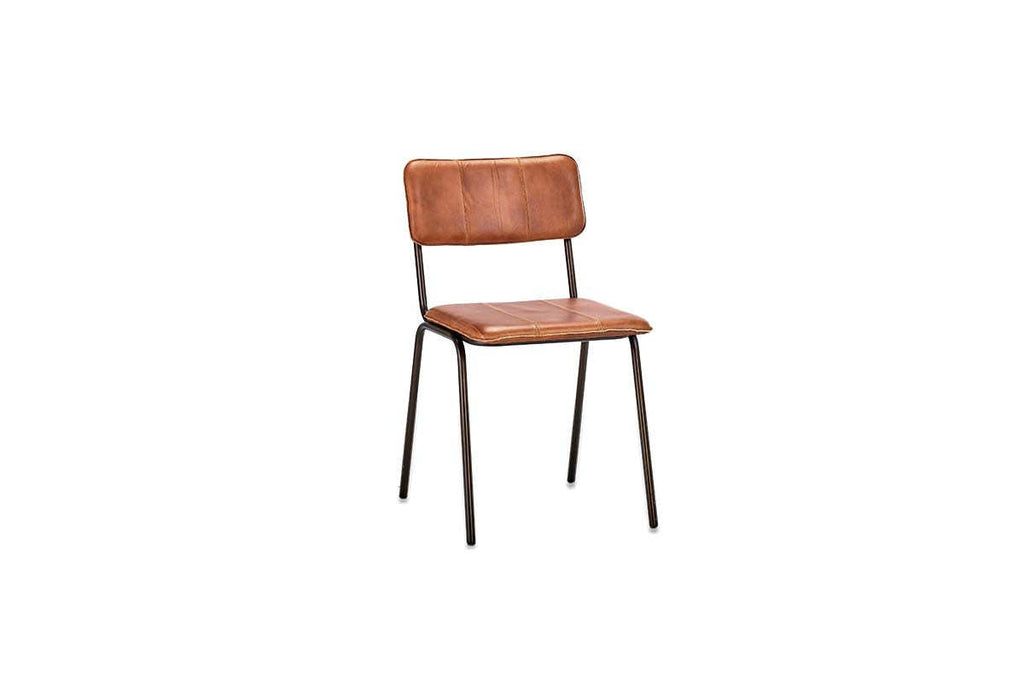 Ukari Leather Dining Chair - Aged Tan