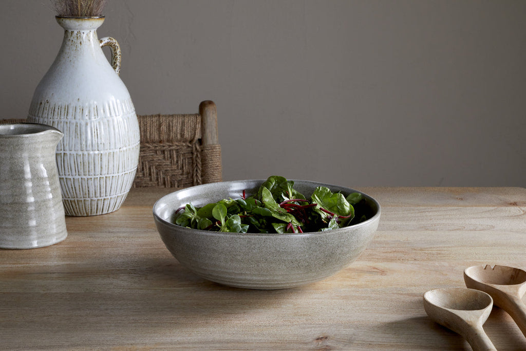 Valinha Earthenware Serving Bowl - Grey