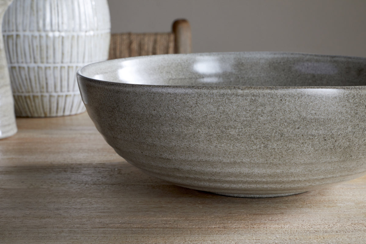 Valinha Earthenware Serving Bowl - Grey