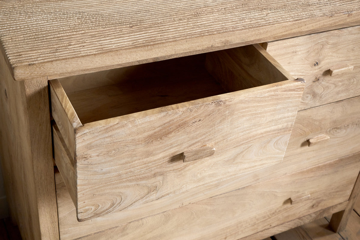 Vivan Grooved Chest of Drawers - Natural