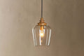 Varuna Mango Wood & Glass Pendant Lamp - Natural & Clear