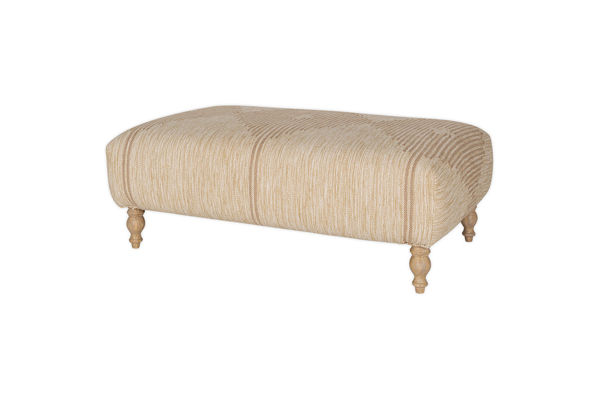 Aranya Upholstered Ottoman - Natural